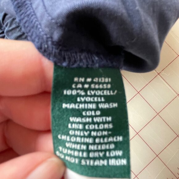 Lauren Ralph Lauren Skirt Large Navy Blue Maxi Slits Lyocell Pull On Beach Cozy - Picture 7 of 10